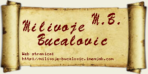 Milivoje Bucalović vizit kartica